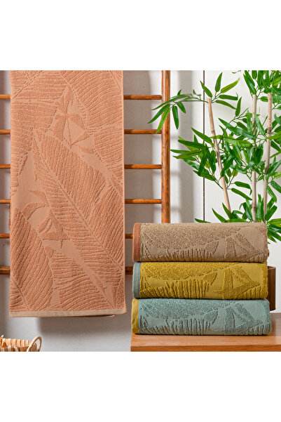 Schafer Home Leaf Jacquard Towel 50X90 Cm-Tile