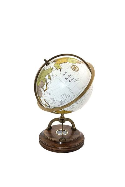 Hediye Sahibi Decorative Brass Compass World Globe 34cm