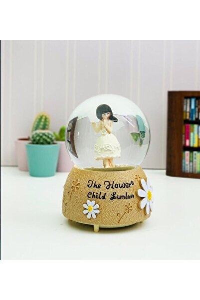 hediyesahibi Flüt Çalan Kız Büyük Boy Temalı Işıklı Ve Müzikli Kar Küresi