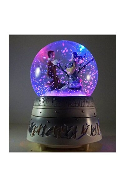 hediyesahibi Romantik Buluşma Kış Masalı Orta Boy Işıklı Müzikli Kar Küresi