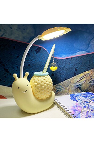 hediyesahibi Masa Üstü Salyangoz Tasarımlı Kalemlik Led Lamba 22cm*11cm