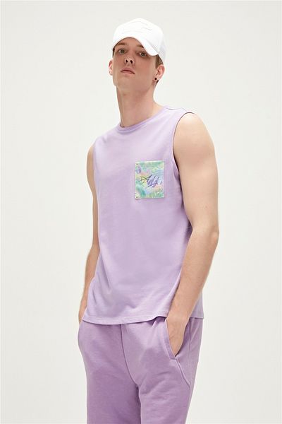 Bad Bear Monstera Tank-top Lavender Purple Patterned Men's Athlete