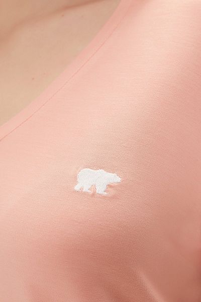 Bad Bear Menas Pink V-Neck Women's T-Shirt