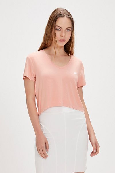 Bad Bear Menas Pink V-Neck Women's T-Shirt