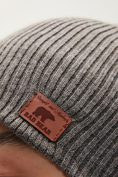 Bad Bear Anthracite Crude Beanie