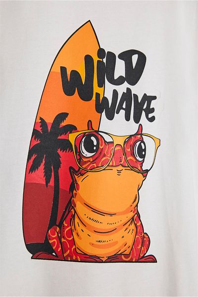 Bad Bear Wave White Printed Children's T-Shirt
