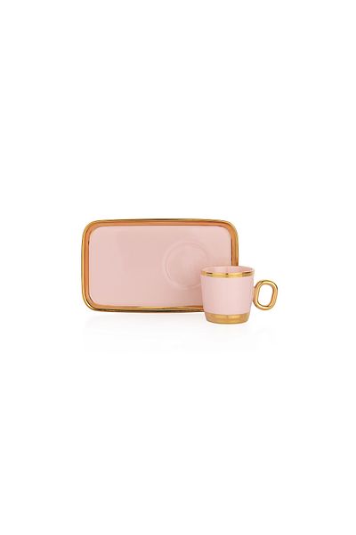 Schafer Goldie 6-Person Coffee and Pink Cup Set - 12 Pieces