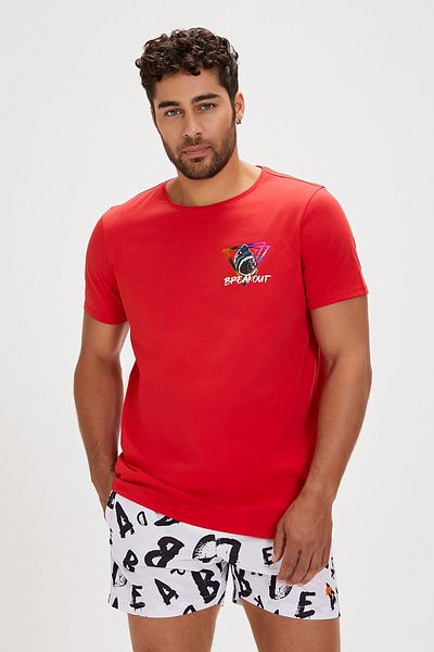 Bad Bear Red Printed Bite Men's T-Shirt
