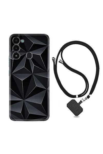 TECNO Spark 8c Kılıf Ipli Boyun Askılı Desenli Silikon Prizmalar 1782