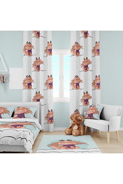 EVSEHOMES SET CAMERA COPII DINOZAVR DRACUL (PERDEAU DE FOND - HUSĂ DE PAT ȘI ...