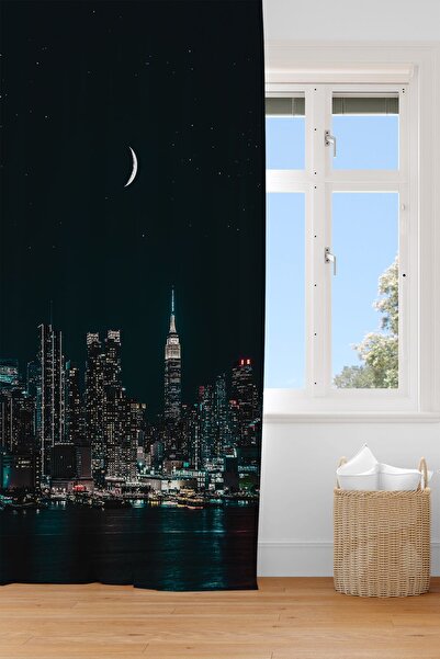 EVSEHOMES ŞEHİR MANZARA DİJİTAL BASKI TEK KANAT FON PERDE