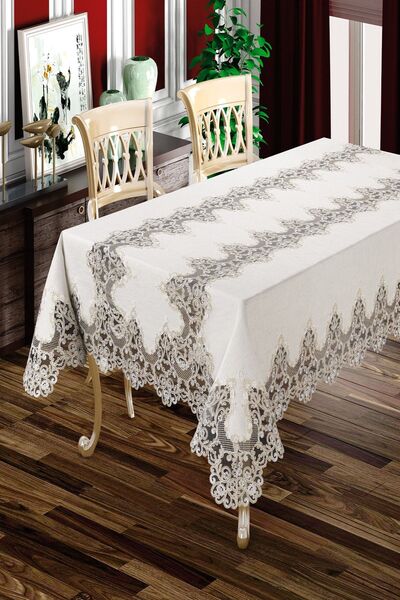 scarlet home collection Față de masă din dantelă franceză din in, delicată de lux