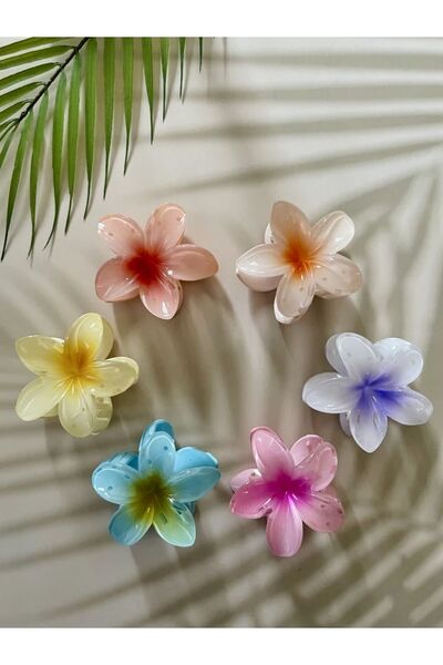 TETHOME Rengarenk Lotus Çiçeği Mandal Toka 6'lı