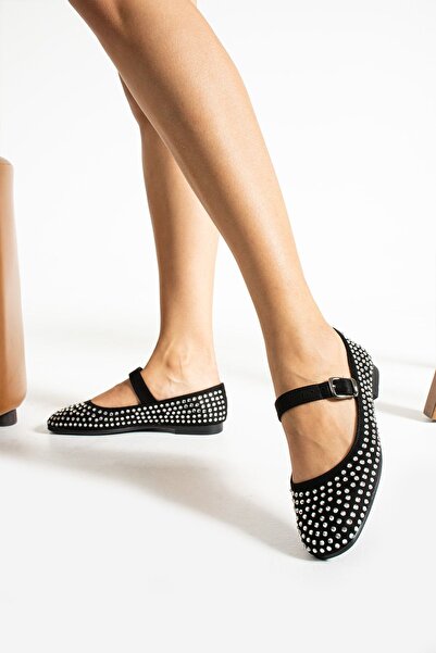 apelles Balerini de damă - Pantofi de balerină cu vârf pătrat cu detaliu în p...