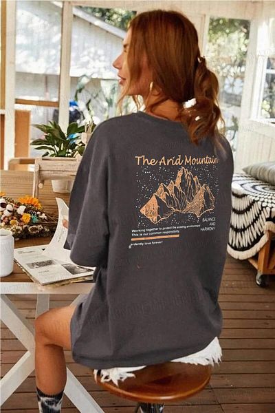 Teenage Millionaire Γυναικείο μπλουζάκι Arid Mountain Anthracite Oversize Salas Boyfriend