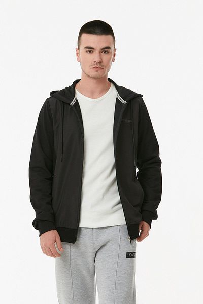 Fulla Moda Φούτερ από ύφασμα κατάδυσης με στάμπα με κουκούλα