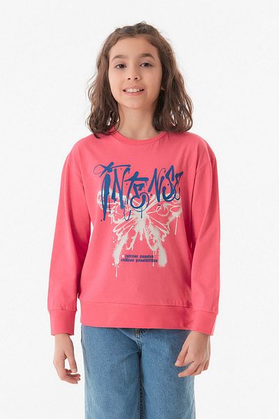 Fulla Moda Κοριτσίστικο κορμάκι με στάμπα Crew Neck