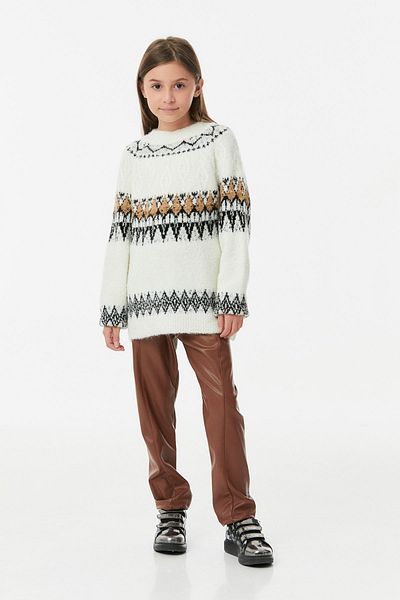 Fulla Moda Crew Neck Girl's Knitwear Sweater