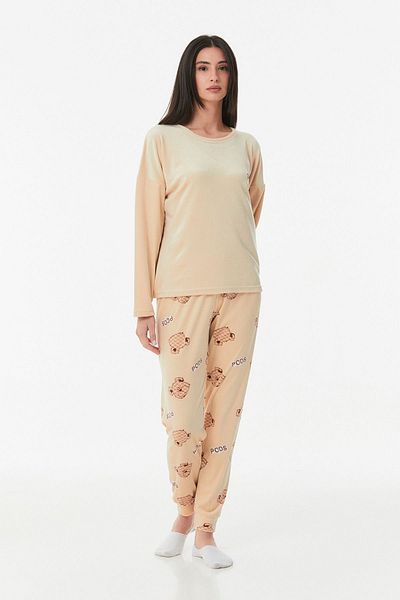 Fulla Moda Set de pijamale din catifea imprimata