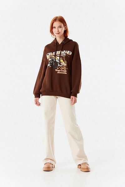 Fulla Moda Hanorac oversize cu glugă imprimat