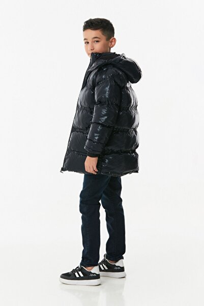 Fulla Moda Printed Zippered Boy's Puffer Jacket