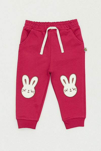 Fulla Moda Rabbit Embroidered Jogger Girl's Sweatpants