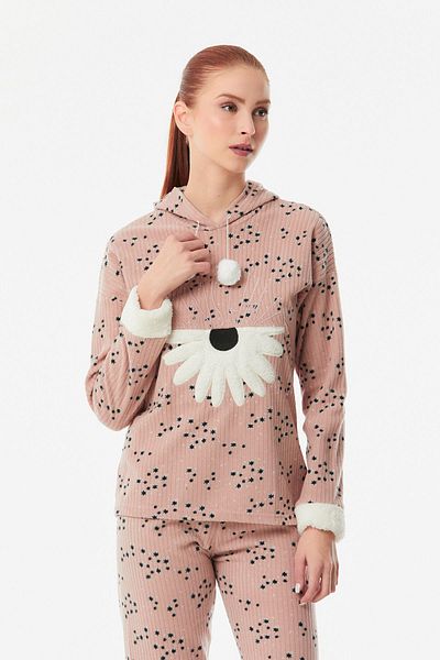 Fulla Moda Set de pijamale cu glugă cu stele