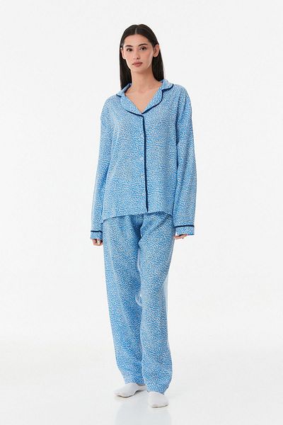 Fulla Moda Set pijama cu buline cu nasturi