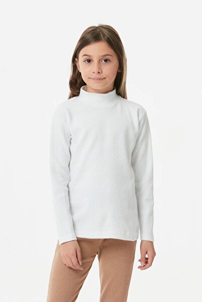 Fulla Moda Body fetiță cu guler vertical cu nervuri