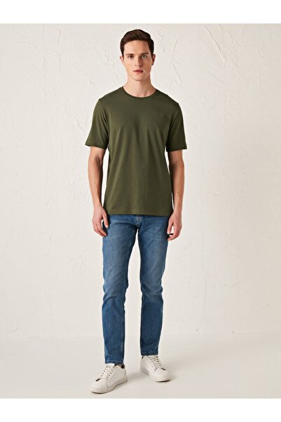 LC Waikiki Men's Khaki T-Shirt Crew Neck Basic Short Sleeve Cotton Basic from Your Fashion Style