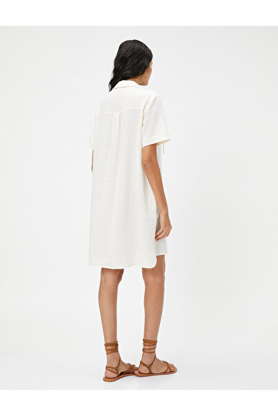 Koton Košilové šaty ze směsi lnu s kapsami