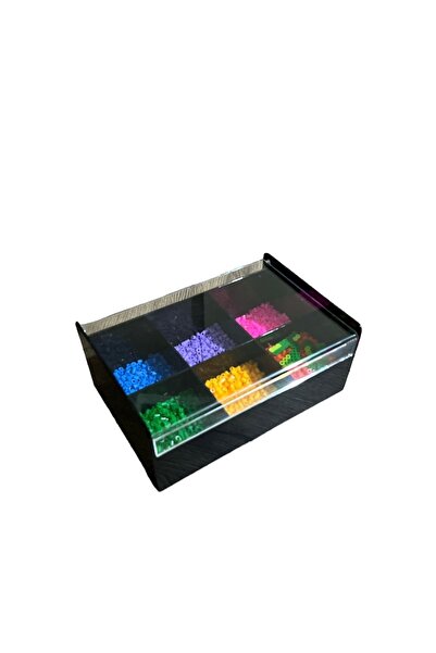 EZMK EV GEREÇLERİ Plastik 6 Bölmeli Çay Kutusu - Poşet Çay Kutusu, Bitki Çay Kutusu