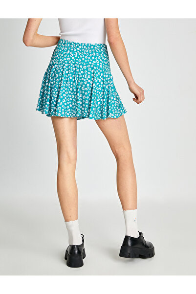 Koton Virágos miniszoknya elasztikus derékkal és fodrokkal