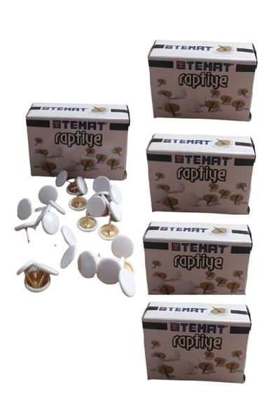 Temat Πολύχρωμο Fastener White (με επικάλυψη pvc) 5 πακέτο (150 τεμάχια)