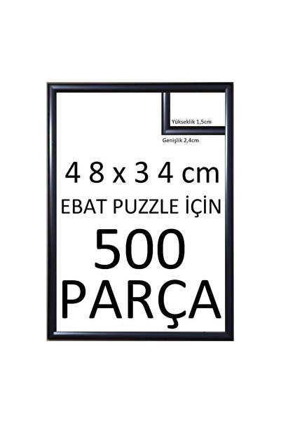 Genel Markalar Sar Plus Balıksırtı Puzzle Çerçevesi 500 Parça Için Ebat 48cmx34cm Siyah