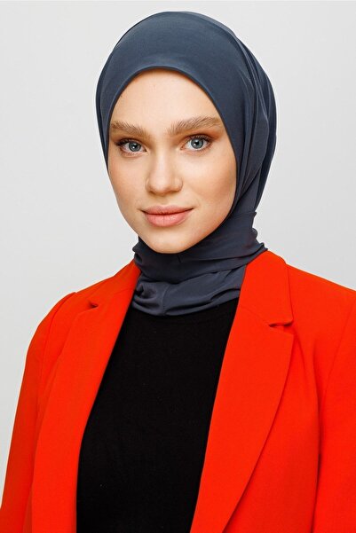 The Wear Anthracite Practical Hijap Bonnet Scarf Shawl - Snap and Combed Cotton Sports Scarf Shawl