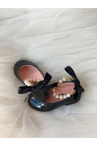 STELLA BUTİK Pantofi de balerina cu perle pentru fete