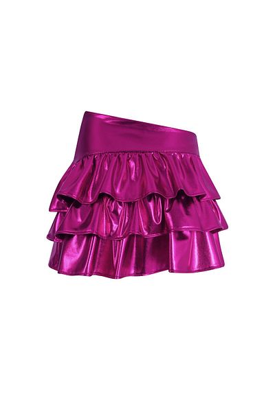 La Sarta Fusta scurtă cu volane DOLCE de culoare fuchsia strălucitoare
