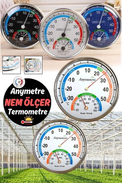 Munico Büyük Yuvarlak Analog Termometre Higrometre - Sera ve Ev için İdeal İç Mekan Dış Sıcaklık Ölçer