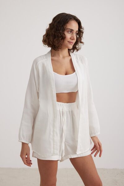 vos versa Women's Muslin Elastic Waist Stone Shorts Vvk1165