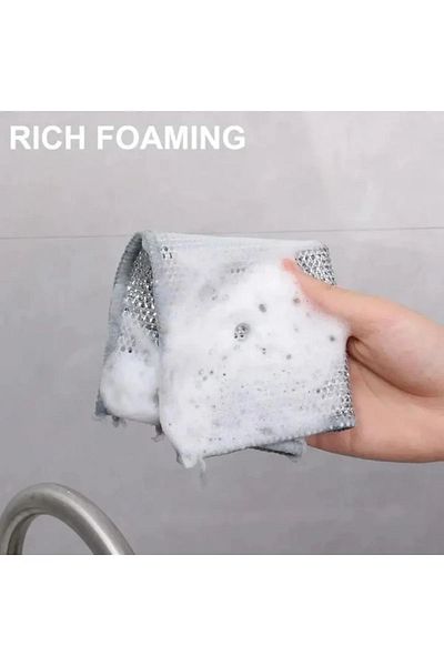 Ecolux 5 PCS Inox Wire Cloth - Dish, Difficult Dirt, Kitchen, Bathroom Cloth, Double Layer, Multi-Purpose