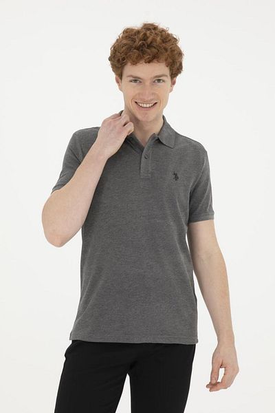 U.S. Polo Assn. Πόλο Ασν. Ανδρικό μπλουζάκι πόλο με λεπτή εφαρμογή Anthracite Melange GTP04IY024 DMLS