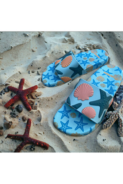 GEZER DENİZ KABUĞU Detaylı Kaymaz Plastik Havuz Deniz Banyo Balkon Teras Ev Ve Sokak Terliği