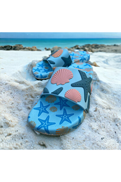 GEZER DENİZ KABUĞU Detaylı Kaymaz Plastik Havuz Deniz Banyo Balkon Teras Ev Ve Sokak Terliği