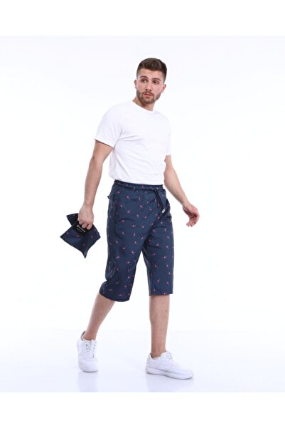 esrastyle Erkek Flamingo Desen Deniz Şortu (XS BEDENDE BOY RESİMDEN 6 CM KISA)