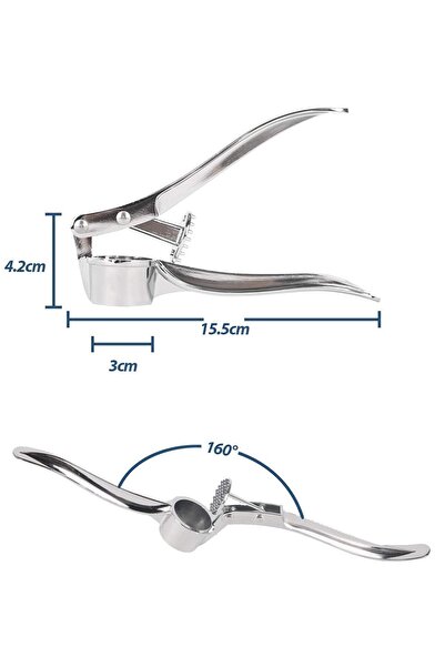 Soillium Paslanmaz Çelik Sarımsak Ezici Yuvarlak Şekilli Universal Hazneli Pratik Sarımsak Ezeceği 1 Adet