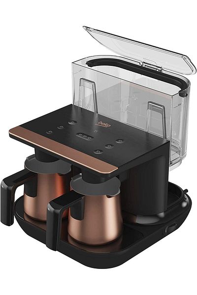 Beko Double Jug Turkish Coffee Machine 1100W, Cook Sense, Aluminium Pot, SpinJet, Antispill TKM8961B