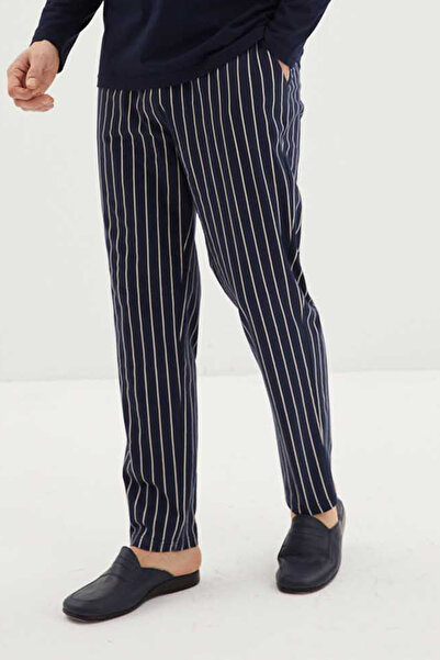 BSM Υψηλής ποιότητας ανδρικό ριγέ Navy Σετ Πιτζάμες & Σετ Προίκας - Κοντό μανίκι