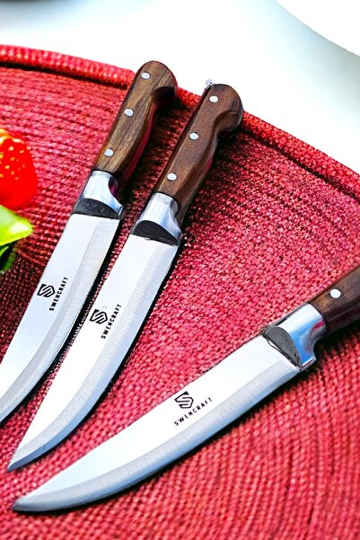 SWENCRAFT Swencraft Çeyiz Mutfak Bıçak Seti Et Sebze Ekmek Bıçağı Sürmene 3 P...