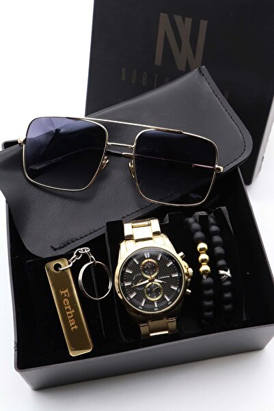 Northwatch Erkek Kol Saati Gözlük Isimli Anahtarlık Ve Bileklik Set